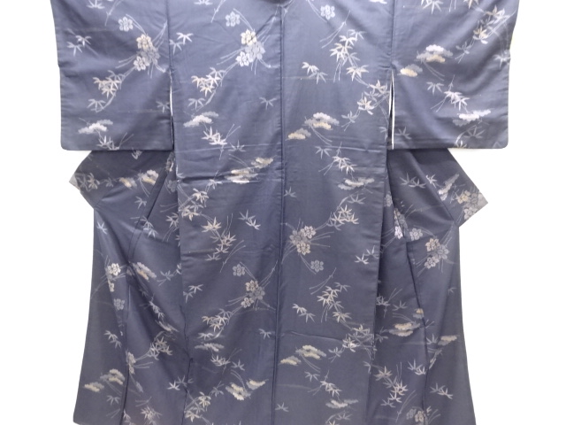 JAPANESE KIMONO / ANTIQUE KIMONO / SILK / MEISEN / WOVEN BAMBOO GRASS